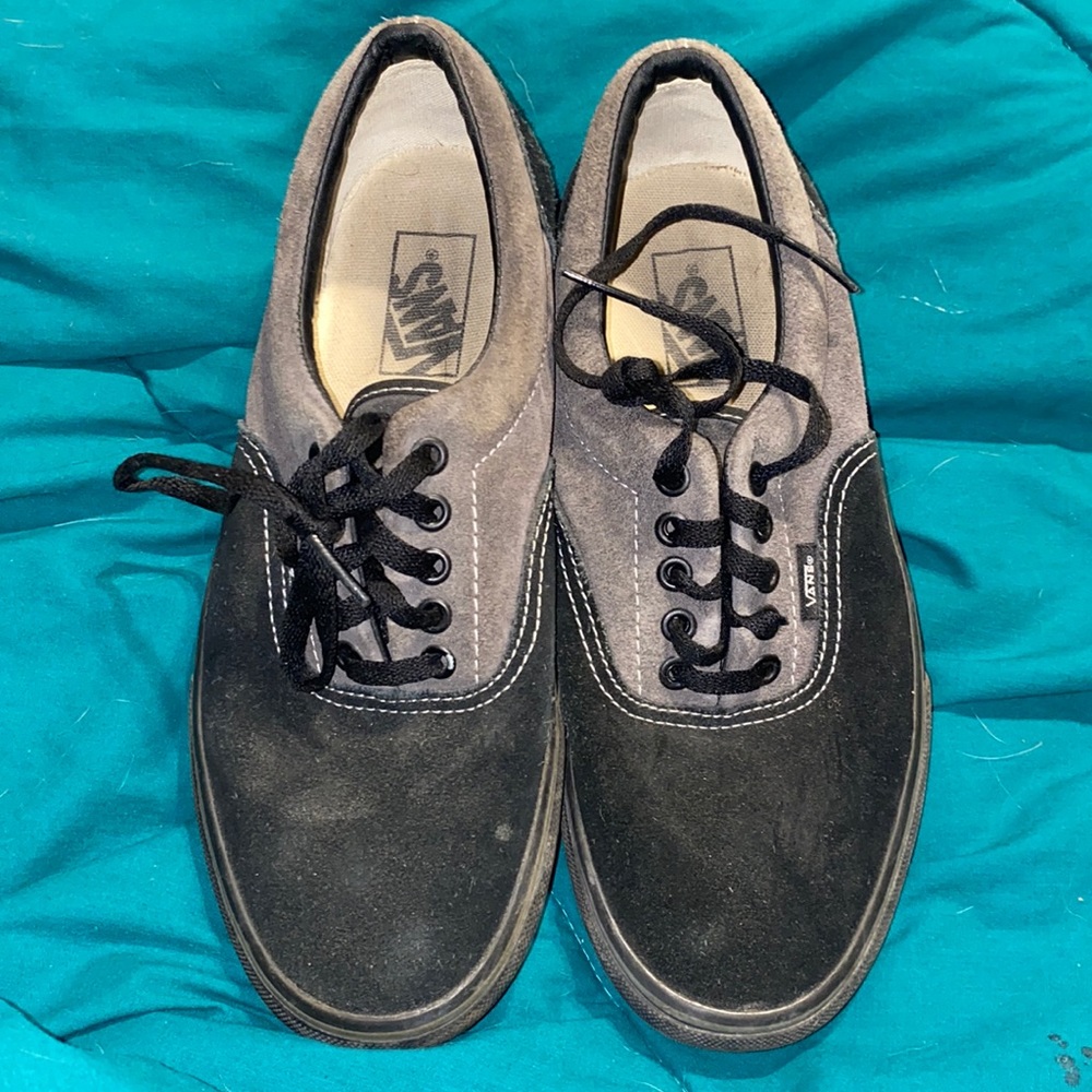 Grey and black vans —- used